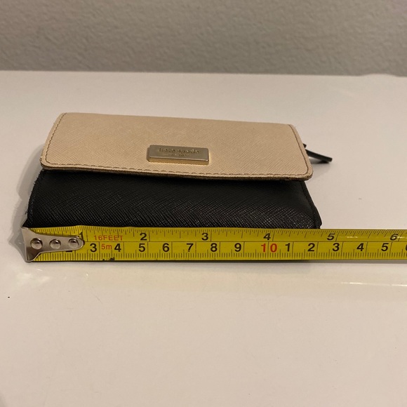 Kate Spade Joy Laurel Way Trifold Snap Small Wallet WLRU5028 - SoftPorcln/ Black - Picture 11 of 12